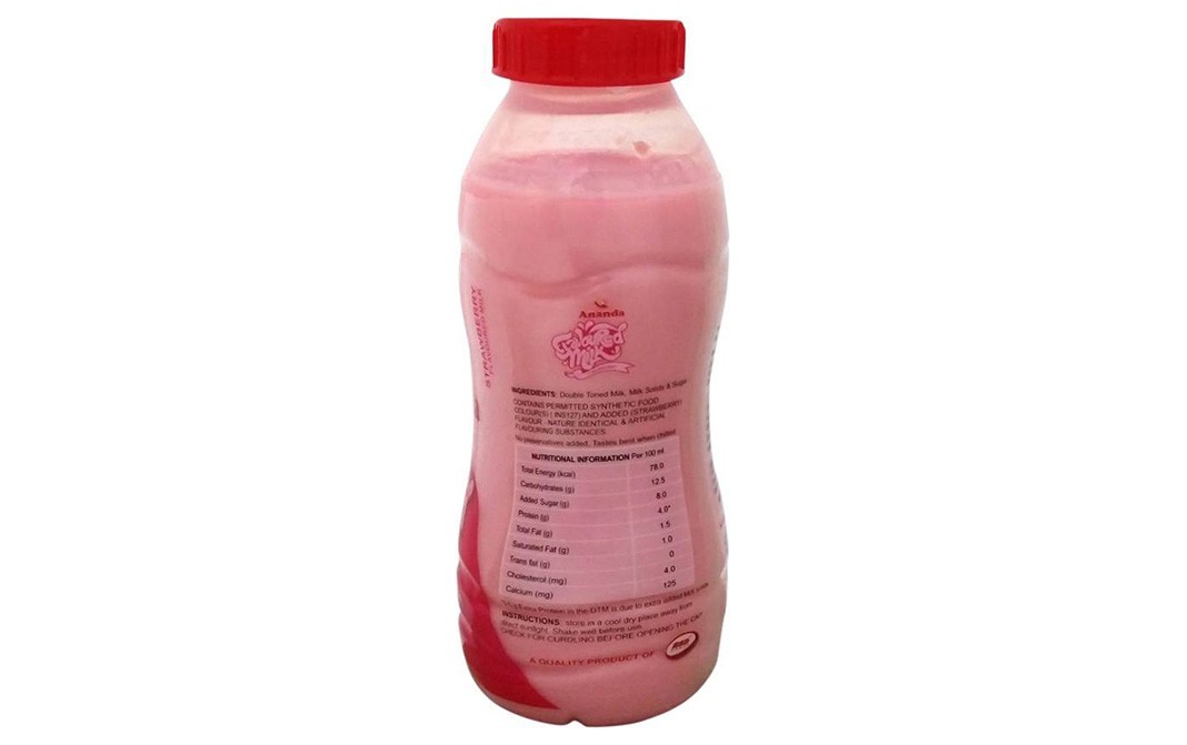 Ananda Flavoured Milk Strawberry    Bottle  180 millilitre